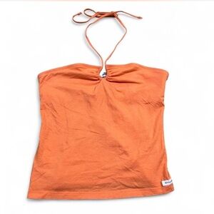 Vintage Early 2000’s Abercrombie Halter Preppy Top Size M Y2K Orange